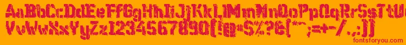 WcWunderbachMix-Schriftart – Rote Schriften auf orangefarbenem Hintergrund