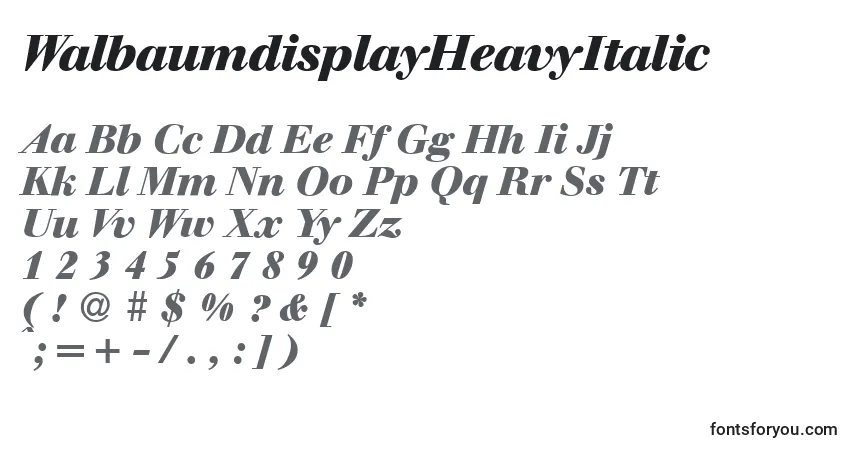 Шрифт WalbaumdisplayHeavyItalic – алфавит, цифры, специальные символы