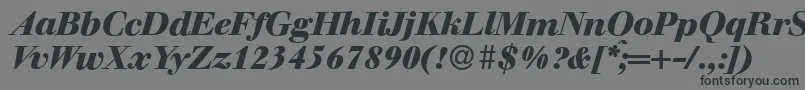 Шрифт WalbaumdisplayHeavyItalic – чёрные шрифты на сером фоне