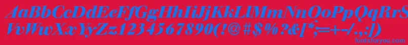 フォントWalbaumdisplayHeavyItalic – 赤い背景に青い文字