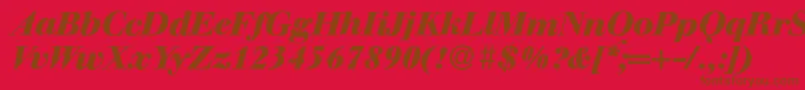 fuente WalbaumdisplayHeavyItalic – Fuentes Marrones Sobre Fondo Rojo