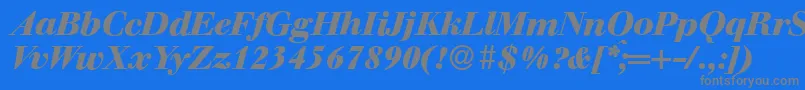 Шрифт WalbaumdisplayHeavyItalic – серые шрифты на синем фоне