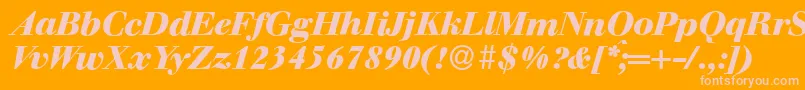 WalbaumdisplayHeavyItalic Font – Pink Fonts on Orange Background