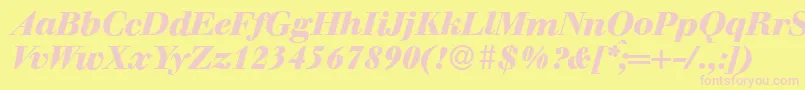 WalbaumdisplayHeavyItalic Font – Pink Fonts on Yellow Background