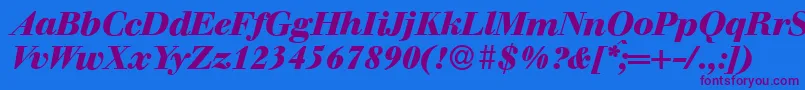 WalbaumdisplayHeavyItalic Font – Purple Fonts on Blue Background