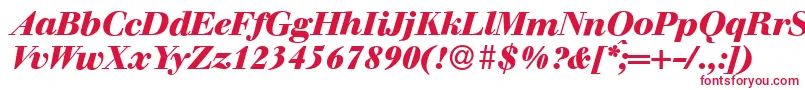 WalbaumdisplayHeavyItalic-fontti – punaiset fontit