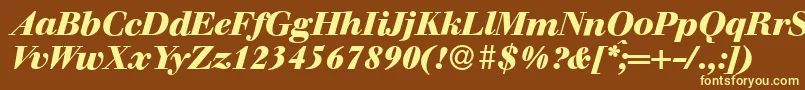 Шрифт WalbaumdisplayHeavyItalic – жёлтые шрифты на коричневом фоне