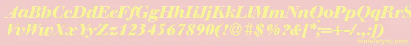 WalbaumdisplayHeavyItalic Font – Yellow Fonts on Pink Background