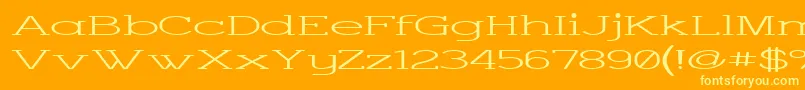 Charsup-Schriftart – Gelbe Schriften auf orangefarbenem Hintergrund