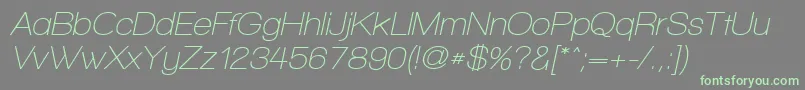 WalkwayObliqueSemibold-Schriftart – Grüne Schriften auf grauem Hintergrund