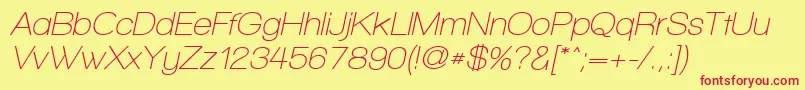 WalkwayObliqueSemibold Font – Red Fonts on Yellow Background