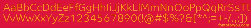 CoTextCorpLight Font – Orange Fonts on Red Background