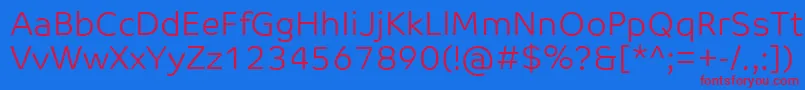 CoTextCorpLight Font – Red Fonts on Blue Background