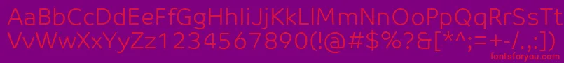 CoTextCorpLight Font – Red Fonts on Purple Background