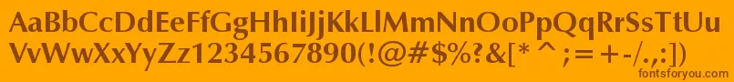 ZapBold Font – Brown Fonts on Orange Background