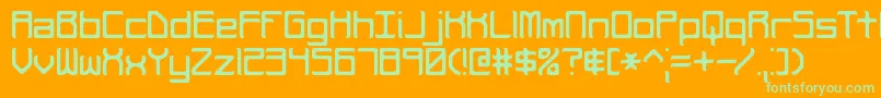 RehearsalCurveBrk Font – Green Fonts on Orange Background