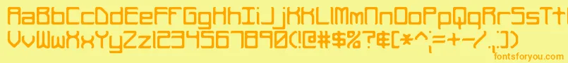 RehearsalCurveBrk Font – Orange Fonts on Yellow Background