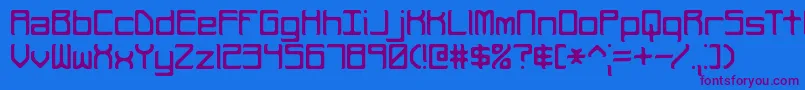 RehearsalCurveBrk Font – Purple Fonts on Blue Background