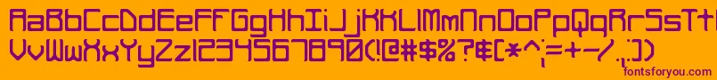 RehearsalCurveBrk Font – Purple Fonts on Orange Background