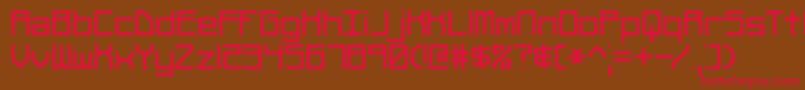 RehearsalCurveBrk Font – Red Fonts on Brown Background