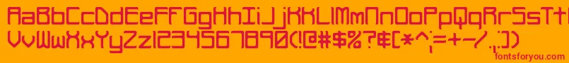 RehearsalCurveBrk Font – Red Fonts on Orange Background