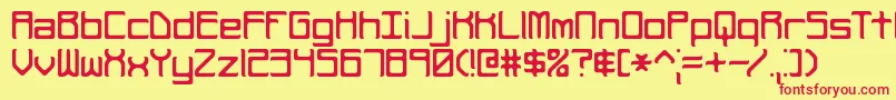 Czcionka RehearsalCurveBrk – czerwone czcionki na żółtym tle