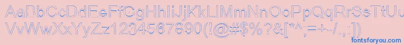 ArialicHollow Font – Blue Fonts on Pink Background