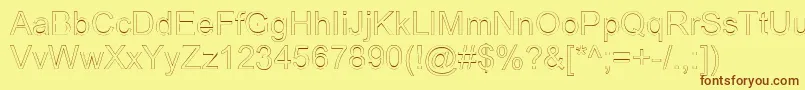 More about ArialicHollow Font ArialicHollow Font – Brown Fonts on Yellow Background