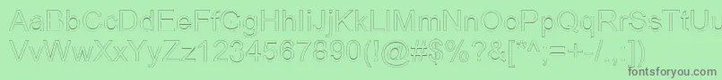 ArialicHollow Font – Gray Fonts on Green Background