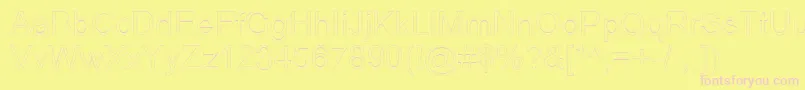 ArialicHollow-fontti – vaaleanpunaiset fontit keltaisella taustalla