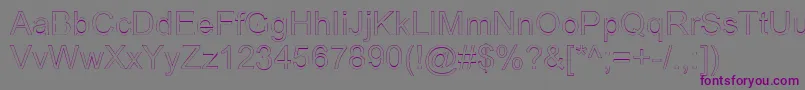 ArialicHollow Font – Purple Fonts on Gray Background