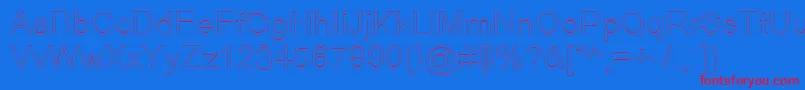 ArialicHollow-fontti – punaiset fontit sinisellä taustalla