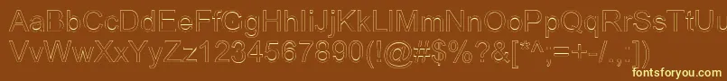 ArialicHollow Font – Yellow Fonts on Brown Background