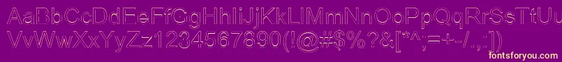 ArialicHollow Font – Yellow Fonts on Purple Background