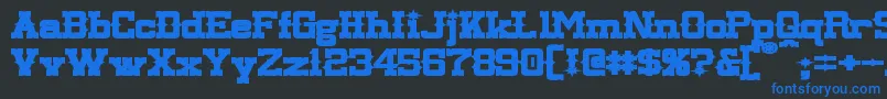 LassiterExtendedBold Font – Blue Fonts on Black Background
