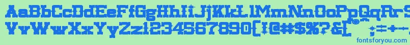 LassiterExtendedBold Font – Blue Fonts on Green Background