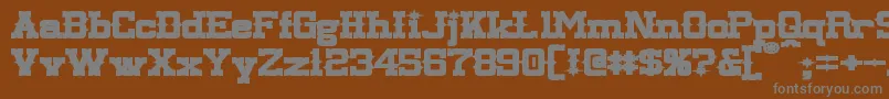LassiterExtendedBold-Schriftart – Graue Schriften auf braunem Hintergrund