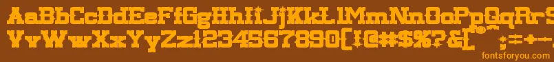 LassiterExtendedBold Font – Orange Fonts on Brown Background