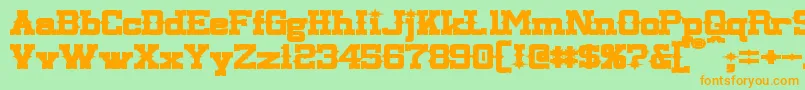 LassiterExtendedBold Font – Orange Fonts on Green Background