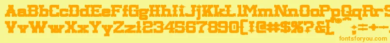 LassiterExtendedBold Font – Orange Fonts on Yellow Background