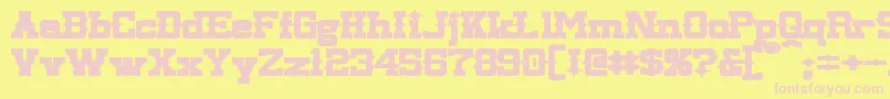 LassiterExtendedBold Font – Pink Fonts on Yellow Background
