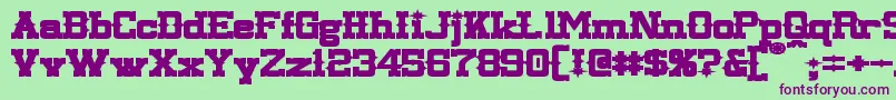 LassiterExtendedBold Font – Purple Fonts on Green Background