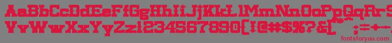フォントLassiterExtendedBold – 赤い文字の灰色の背景