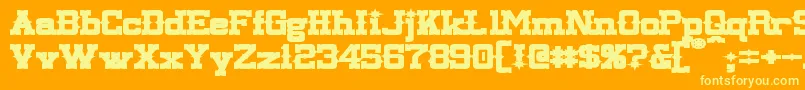 LassiterExtendedBold Font – Yellow Fonts on Orange Background