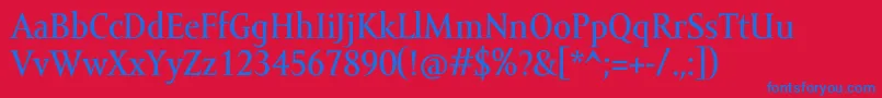 AmorSerifTextPro Font – Blue Fonts on Red Background