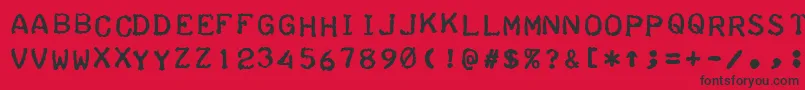 TeleprinterBoldItalic Font – Black Fonts on Red Background