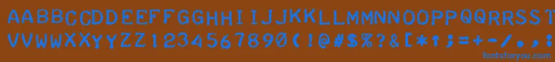 TeleprinterBoldItalic Font – Blue Fonts on Brown Background
