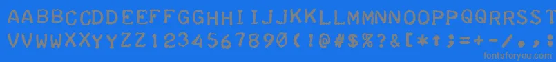 Fonte TeleprinterBoldItalic – fontes cinzas em um fundo azul