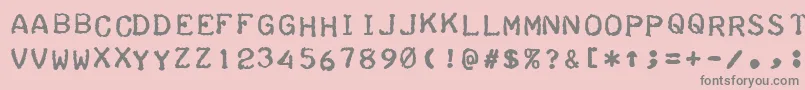 TeleprinterBoldItalicフォントについての詳細 フォントTeleprinterBoldItalic – ピンクの背景に灰色の文字