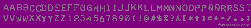 TeleprinterBoldItalic-fontti – harmaat kirjasimet violetilla taustalla